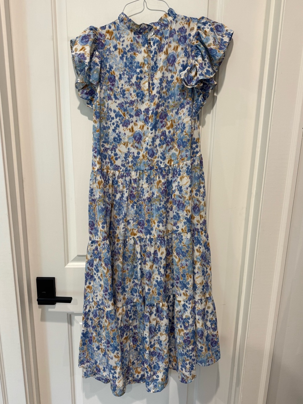 Pinch Blue and Cream Floral Tiered Dress - Picture 2 of 7